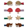 Mimi & Lula Hair Accessories, 8 Hair Clips - Mini Autumn Mushroom Village