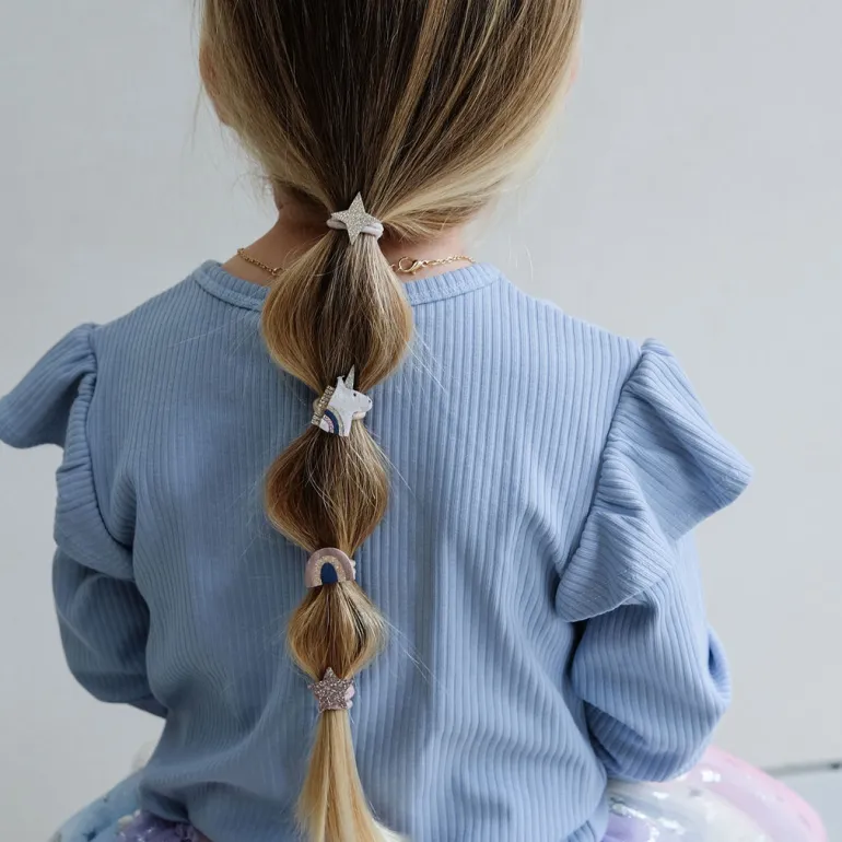 Mimi & Lula Hair Accessories, 8 Hair Ties - Mini Unicorn Celeste