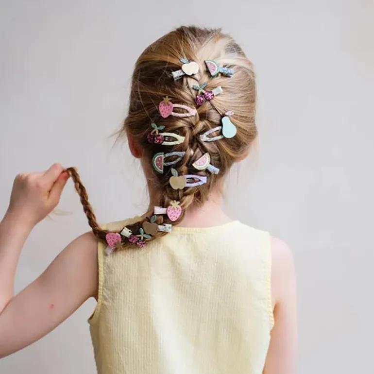 Mimi & Lula 5 Hair Clips, Fruit Salad Mini Snap Clips