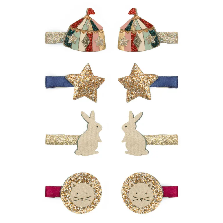 Mimi & Lula - 8 Hair Clips - Mini Circus