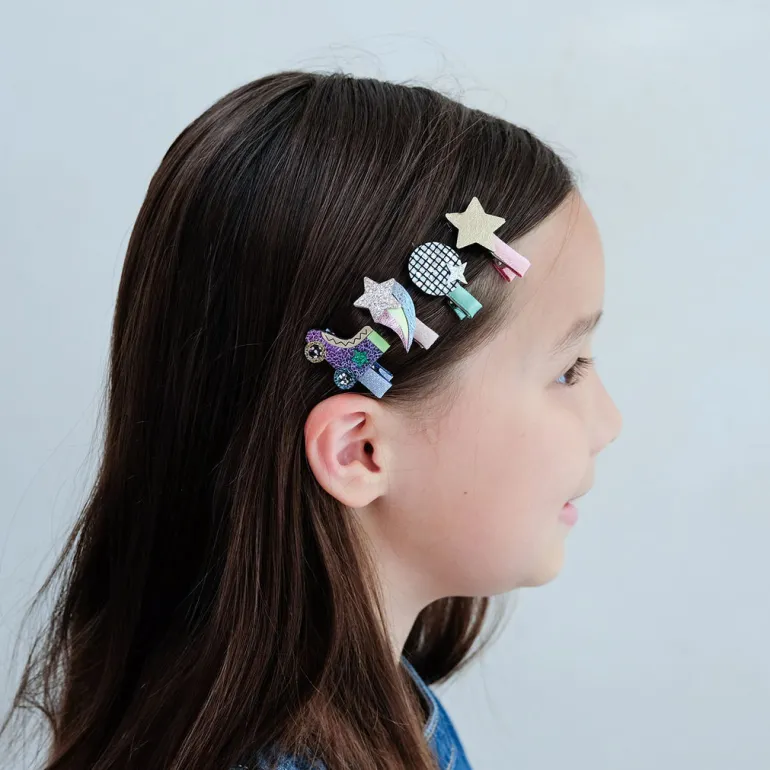 Mimi & Lula - 8 Hair Clips - Mini Disco Diva Dancing Queen
