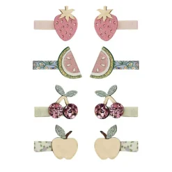 Mimi & Lula 8 Hair Clips, Mini Fruit Salad "Spring on the Farm" Collection