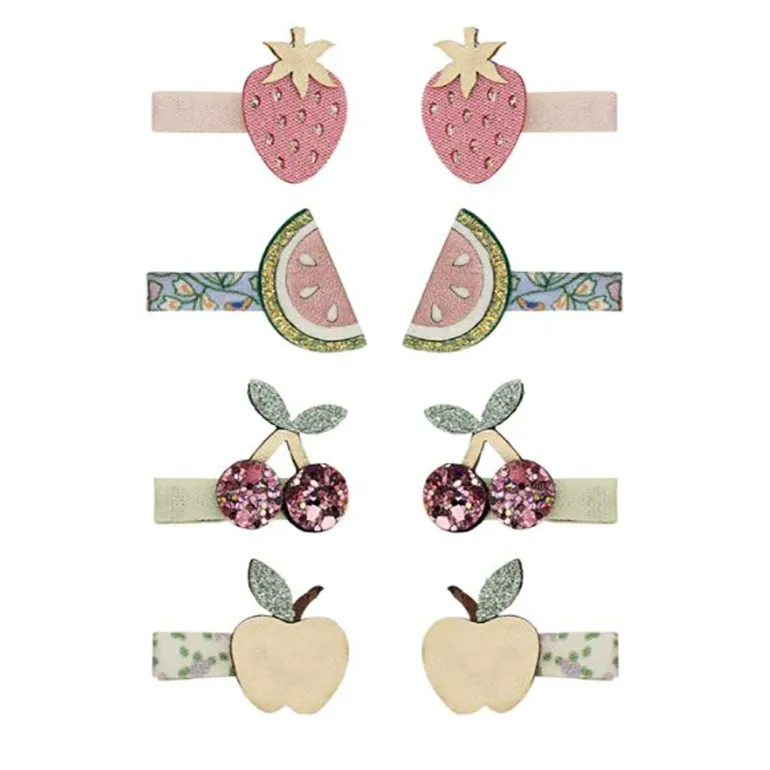 Mimi & Lula 8 Hair Clips, Mini Fruit Salad "Spring on the Farm" Collection