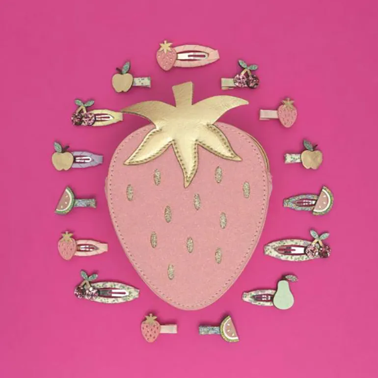 Mimi & Lula 8 Hair Clips, Mini Fruit Salad "Spring on the Farm" Collection
