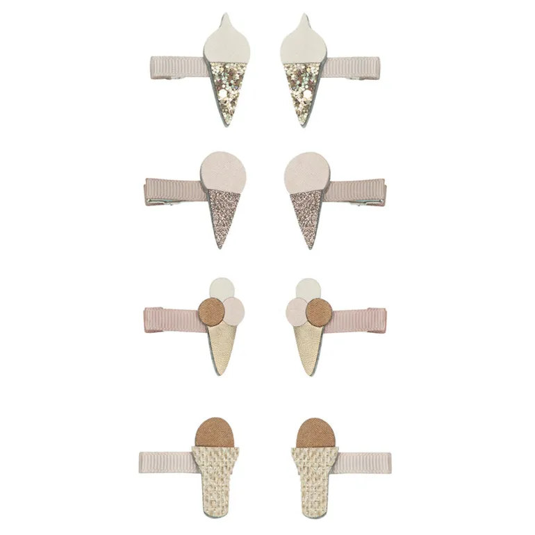 Mimi & Lula, 8 Hair Clips - Mini Ice Cream By The Seaside