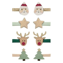 Mimi & Lula 8 Hair Clips, Mini Santa Christmas