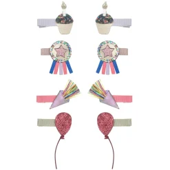 Mimi & Lula Hair Clips, Set of 8 - Birthday Theme Party Time