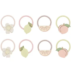 Mimi & Lula 8 Hair Elastics, Mini Citrus Peaches and Cream