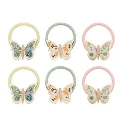 Mimi & Lula 6 Hair Elastics, Mini Floral Butterfly Spring on the Farm