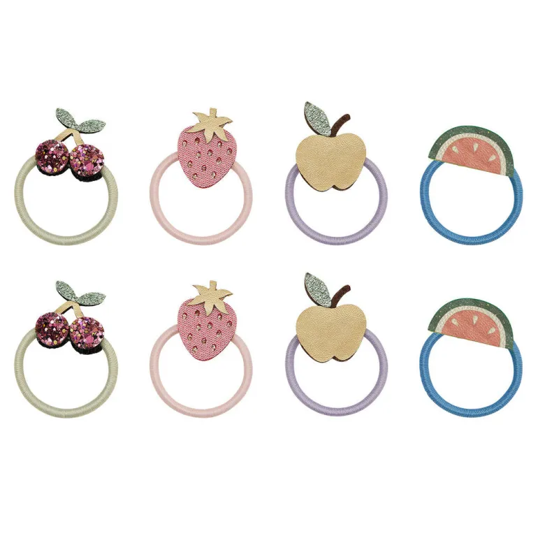 Mimi & Lula 8 Hair Elastics, Mini Fruit Salad Spring on the Farm