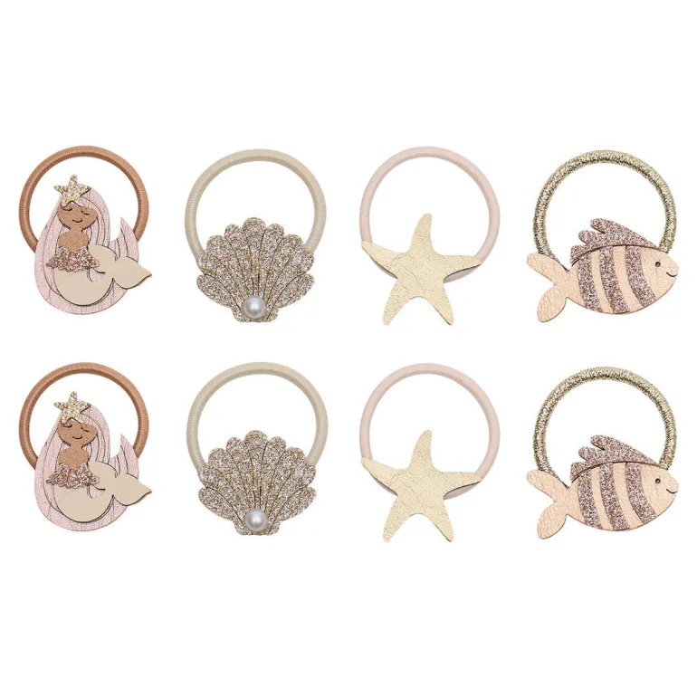 Mimi & Lula 8 Hair Elastics – Mini Mermaid Ocean Pearl