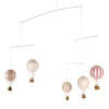 Mobile with Hot Air Balloons in Pink Shades