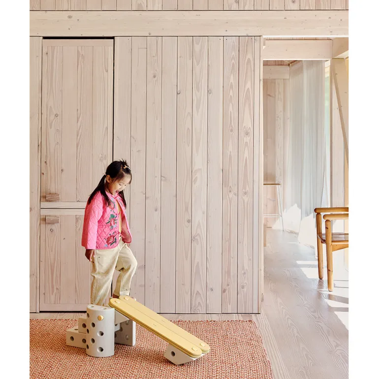 Modu Beams Wooden Balance Beams, Activity Toy - Sand Grey/Honey Yellow