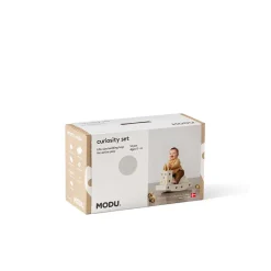 Modu Foam Building Toy, Curiosity Set, 14 Pieces - Sand Grey / Honey Yellow