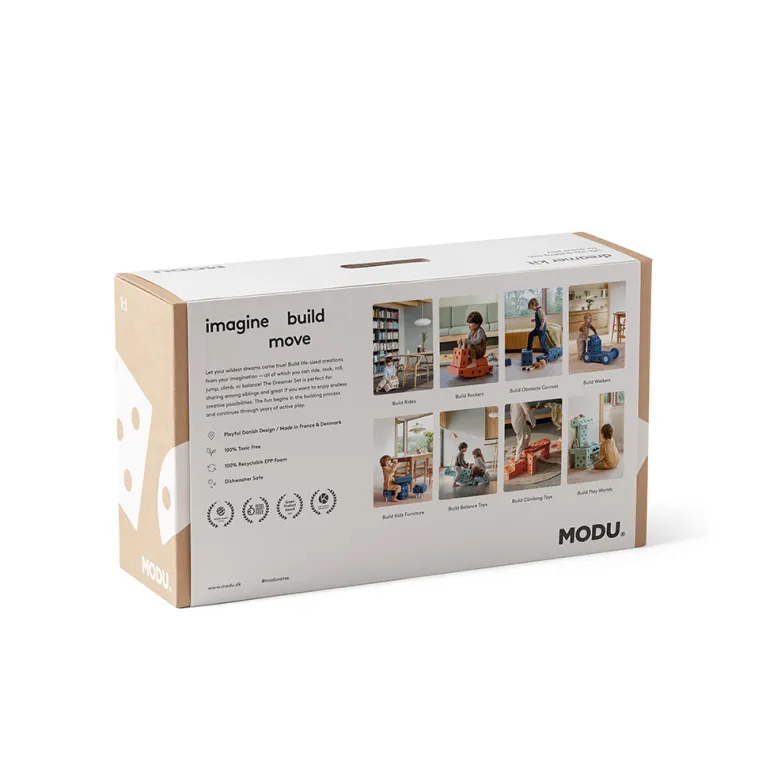 Modu Foam Building Toy, Dreamer Set, 34 Pieces - Ocean Mint/Forest Green