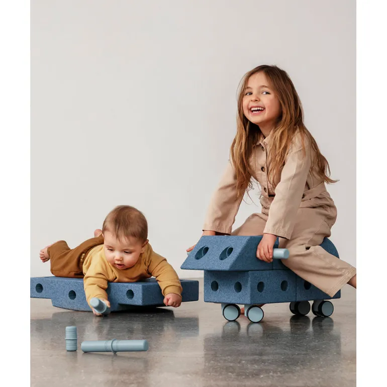 Modu Foam Building Toy, Explorer Set, 20 Pieces - Deep Blue/Sky Blue