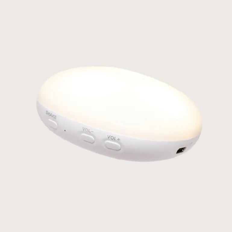 Moonie 2.0, Organic Humming Bear with Pink Noise and Lamp - Rose