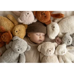 Moonie 2.0, Organic Humming Bear with Pink Noise and Nightlight – Grey