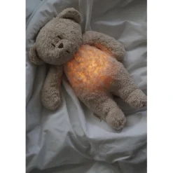 Moonie 2.0, Organic Humming Bear with Pink Noise and Nightlight – Grey