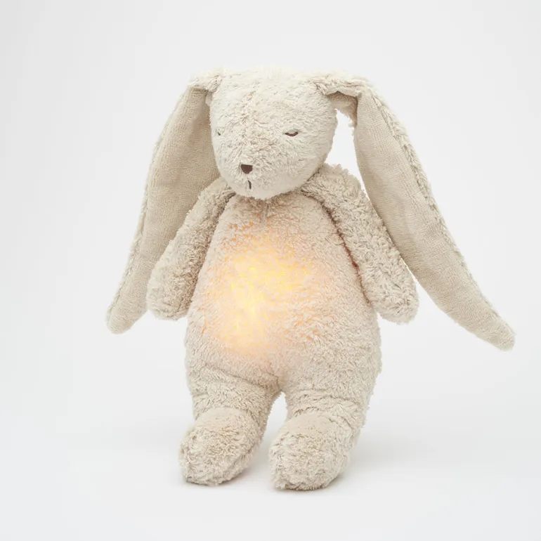 Moonie 2.0, Organic Humming Bunny with Pink Noise and Lamp - Sand