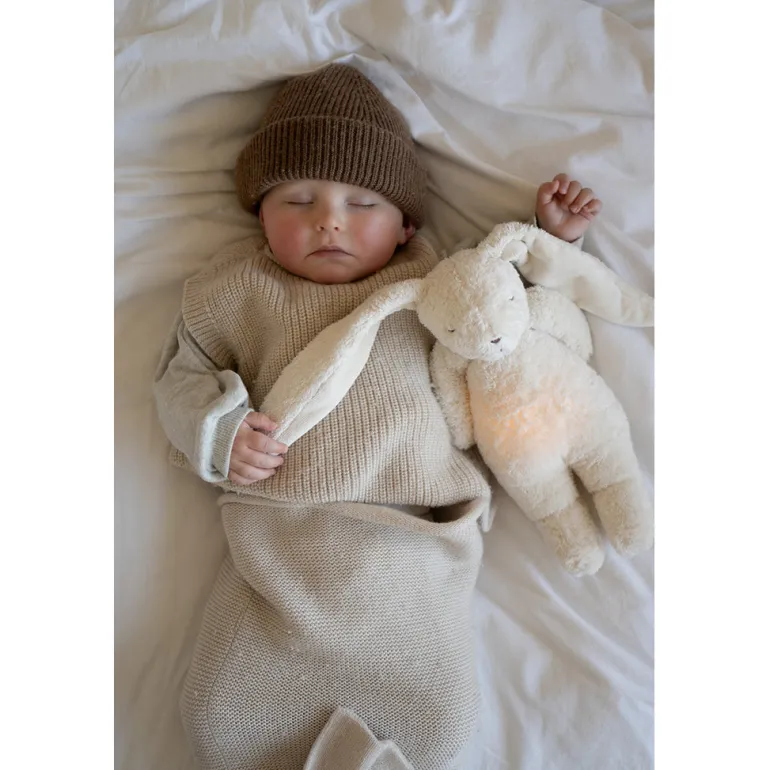 Moonie 2.0, Organic Humming Bunny with Pink Noise and Lamp - Sand