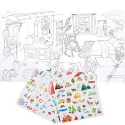 Moulin Roty Coloring and Sticker Book, Discover the World