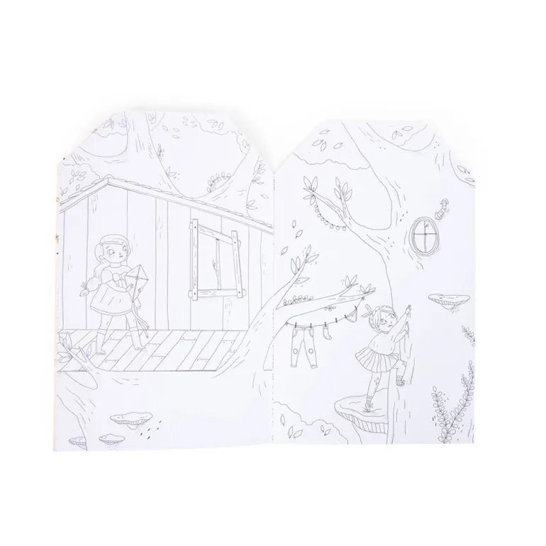 Moulin Roty, Coloring Book with 145 Stickers - Les Parisiennes
