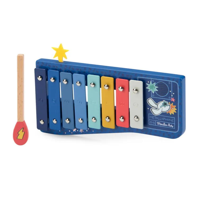 Moulin Roty Musical Instrument, Xylophone - Puce & Pilou