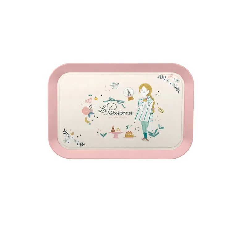 Moulin Roty Suitcase with Tea Set, 14 Pieces - Les Parisiennes