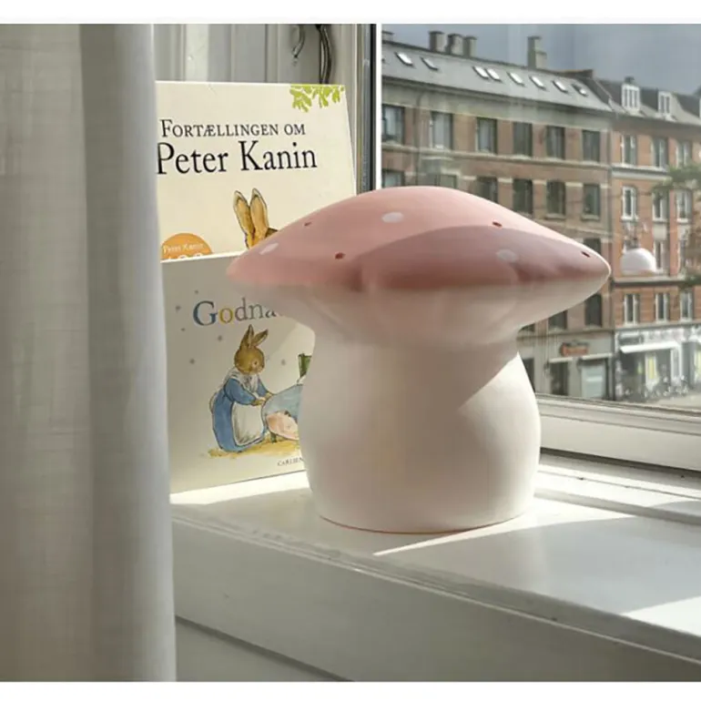 Mushroom Lamp, Medium Toadstool - Vintage Pink