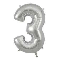My Little Day, Giant Foil Balloon in Numbers, Silver - 0-9