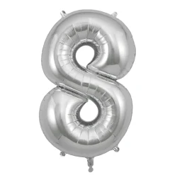 My Little Day, Giant Foil Balloon in Numbers, Silver - 0-9