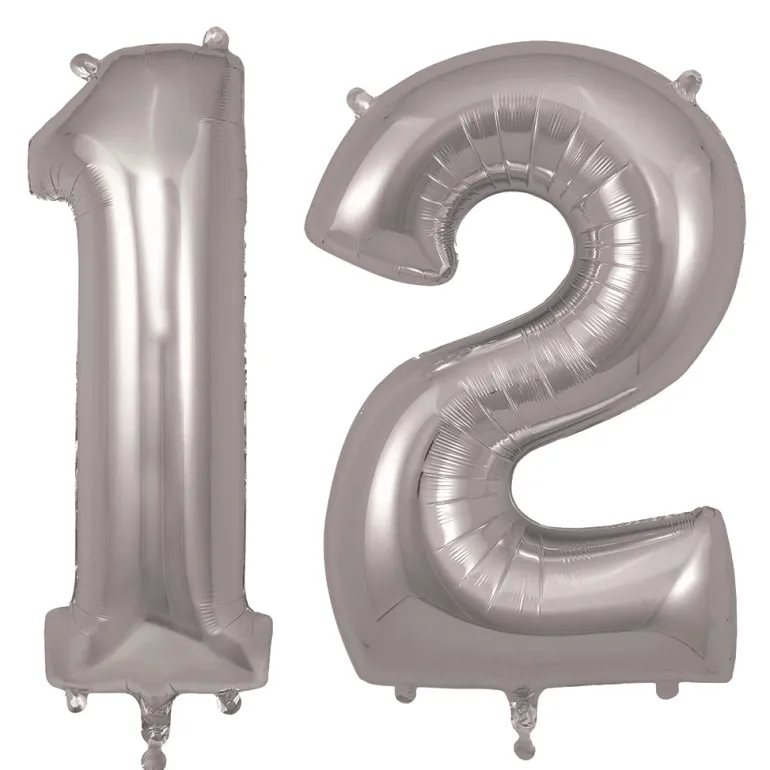 My Little Day, Giant Foil Balloon in Numbers, Silver - 0-9
