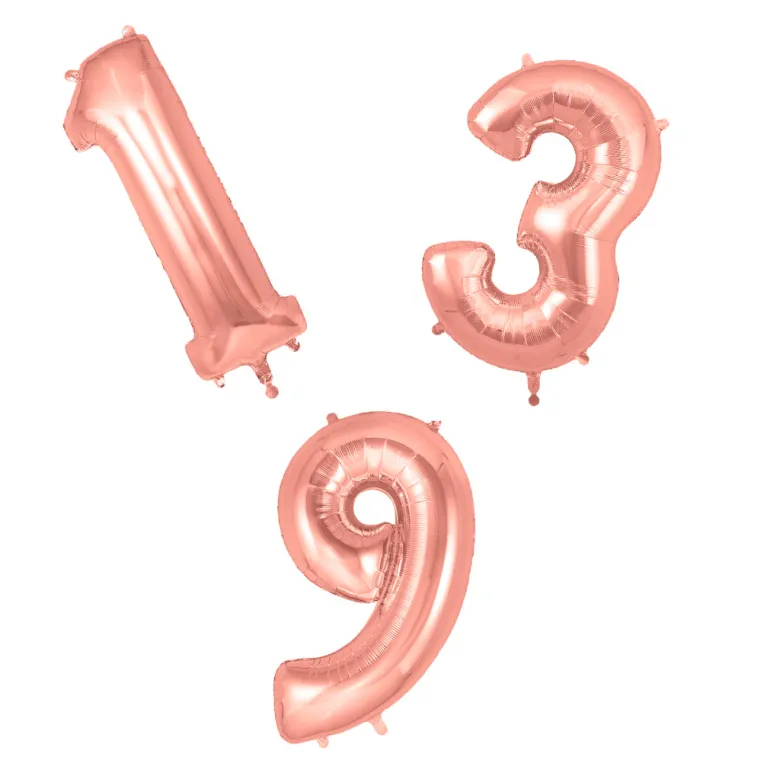 My Little Day, Giant Foil Number Balloons, Rose Gold - 0-9