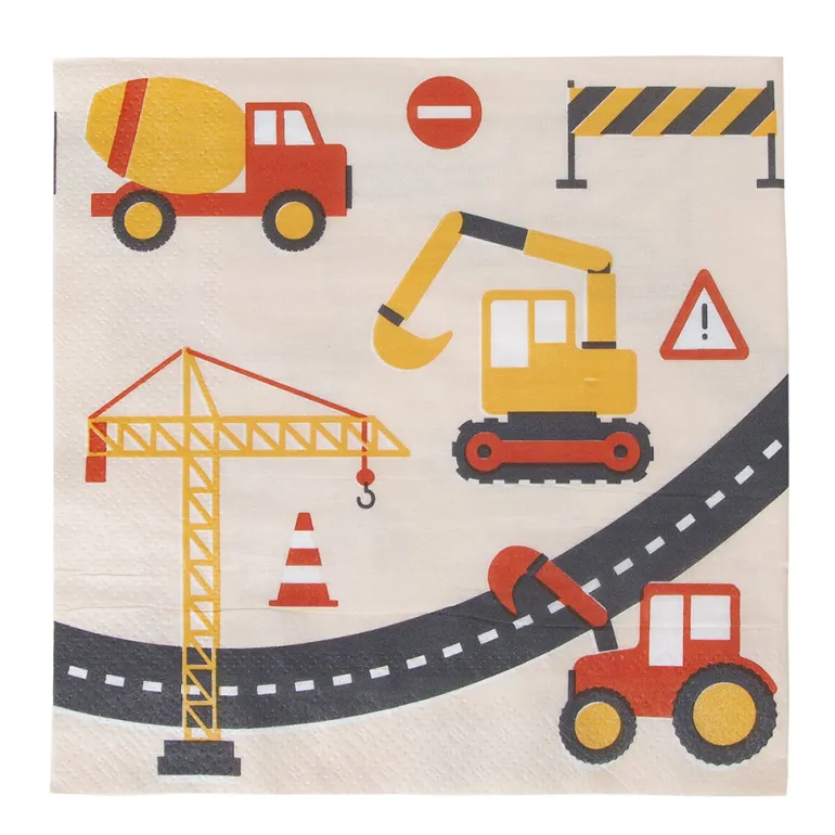 My Little Day Napkins, Construction Theme - Pack of 20