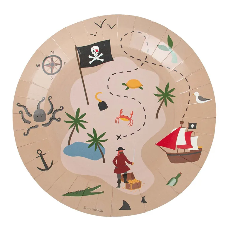 My Little Day Paper Plates, Set of 8, Pirate Theme