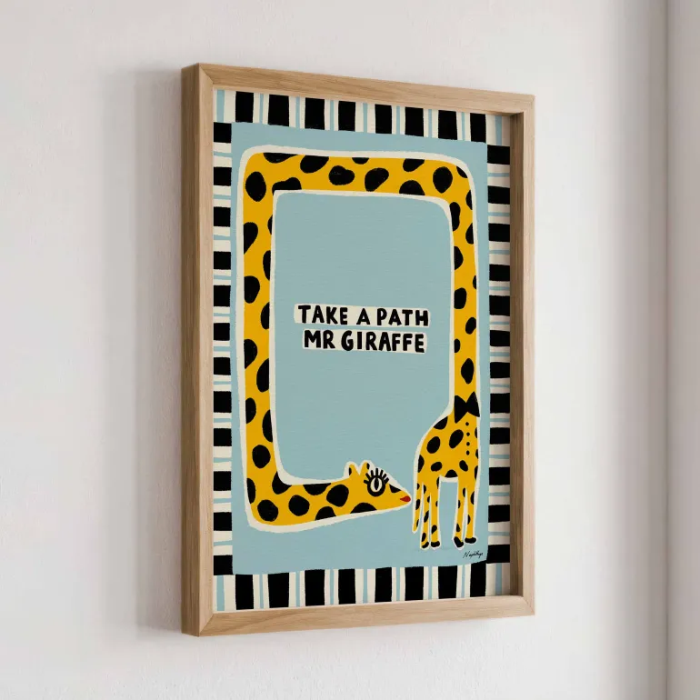 Nephthys Illustrated poster, Take af Path Mr Giraffe – A4
