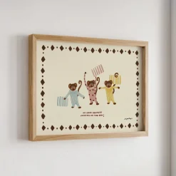 Nephthys Illustrated Poster, Monkeys on the Bed - A4