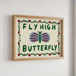 Nephthys Illustrated Poster, Fly High Butterfly - A4