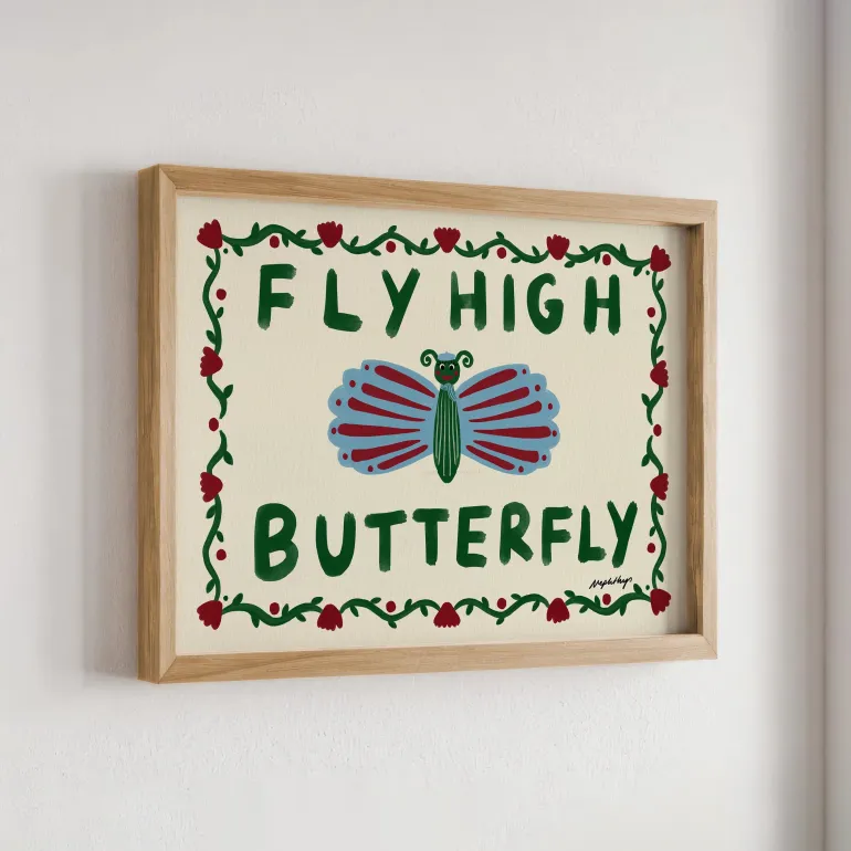 Nephthys Illustrated Poster, Fly High Butterfly - A4
