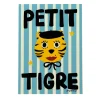 Nephthys Illustrated Poster, Petit Tigre, Blue - A4