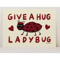 Nephthys Illustrated Poster, Give a Hug Ladybug - A4