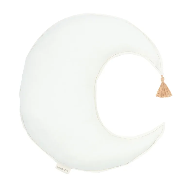 Nobodinoz Moon Cushion, Washed French Linen - Off White