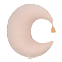 Nobodinoz Moon Cushion, Washed French Linen - Mauve Pink