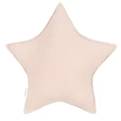Nobodinoz Star Cushion, Washed French Linen - Mauve Pink