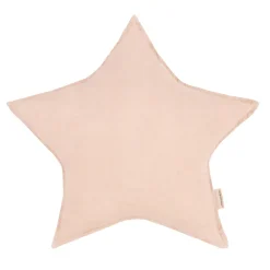 Nobodinoz Star Cushion, Washed French Linen - Powder Pink