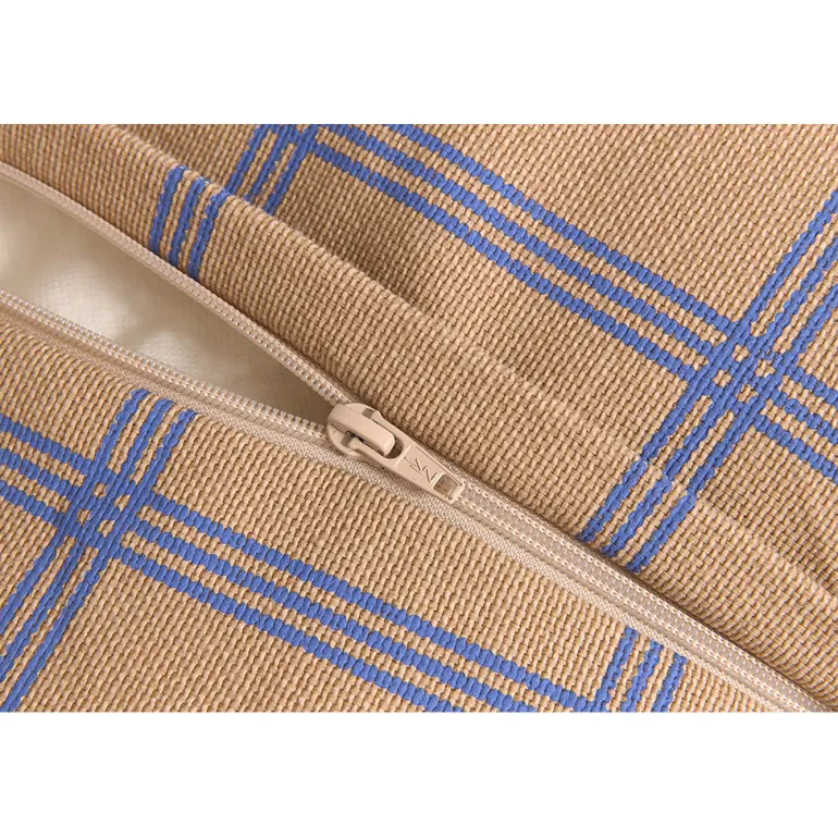 Nobodinoz Vibes armchair sækkestol, Brown blue windowpane