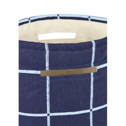 Nobodinoz Vibes Storage Basket, Large - Navy Blue Windowpane