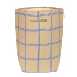 Nobodinoz Vibes Storage Basket, Large - Brown Blue Windowpane