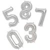Northstar Balloons, Silver Number Foil Balloons – 0-9